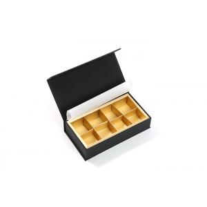 Black Cardboard Food Packaging Boxes , Magnetic Rigid Chocolate Boxes