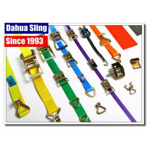 China Stainless Steel Buckled Lorry Ratchet Straps , Motorbike Tie Down Straps Flexible wholesale