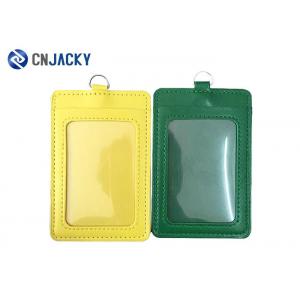 China Colorful Customized CR80 Size PVC Leather ID Card Holder With Two Folders supplier