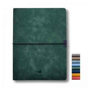 China 80 Sheets A5 PU Leather Notebook , A5 Subject Notebook With Elastic Closure supplier