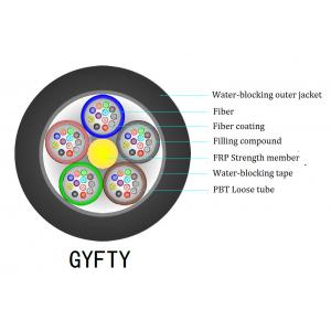China Filling Loose Tube Fiber Optic Cable , G652D GYFTY 12 Strand Fiber Optic Cable supplier