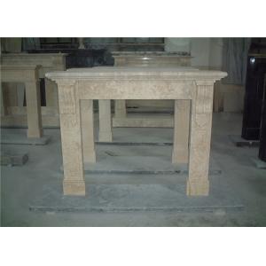 Simple Design Beige Marble Fireplace Surround For House Fireplace Mantel