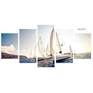 China Sailing Boat Seascape Painting Canvas Photo Prints For Home Decoration supplier