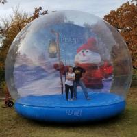 China PVC Inflatable Snow Globes Snow Globe Bounce House Photo Booth For Christmas Decoration on sale
