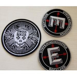 China Round Velcro Custom Embroidered Patches , embroidered name patches supplier