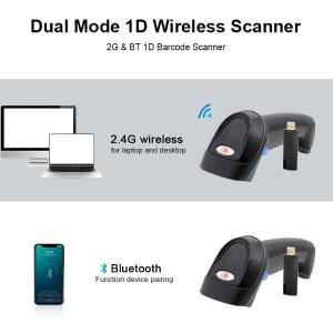 3 In 1 Connection Wireless Barcode Scanner 2.4GHz 1D Bar Code Laser Reader For Delivery