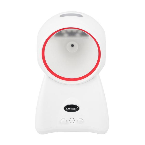 Escáner de código de barras de escritorio CMOS blanco, escáner direccional con interfaz USB