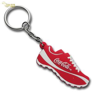 China Metal Sport Shoe Key Chain , 3D Raised Shaped Custom PVC Keychain For Christmas Gift supplier