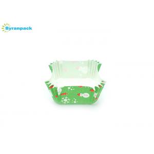China Christmas Theme Mini Paper Baking Cups / Green Mini Muffin Paper Cases supplier