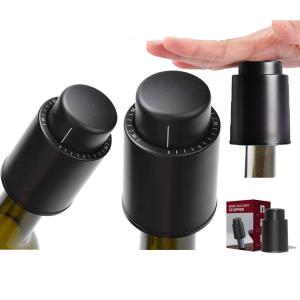 Vacuum Wine Champagne Bottle Stoppers Wine Cork Preserver With Time Scale Record