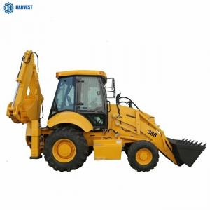 China 4WD 102HP Engine SAM388 2.5ton Backhoe Loader Machine 0.3m3 Backhoe for Kenya supplier