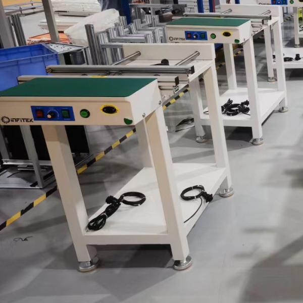 Transportador normal de riel único de 1,0 metros, ancho máximo de riel de 460 mm, ajuste de ancho de riel motorizado - Transportador de PCB INFITEK
