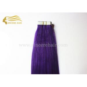 50 CM Remy Single Drawn Purple Seamless Tape In Hair Extensions 2.5 G X 20 PCS for sale