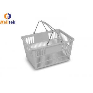 27L Double Metal Handles Retail Shopping Baskets With 50kg Load