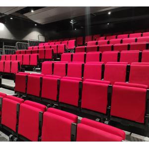 China Indoor Retractable Auditorium Seating Tribune Fabric Upholstered Folding Chair supplier