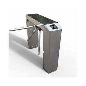 Stainless steel entrance tripod turnstile gate with clocking machine