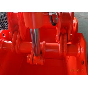 Long Reach Excavator Grab Attachment Customized Red Color Big Cylinder Durable