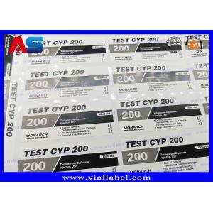 China Adhesive Peptide Bottle Labels 10ml Custom Printing  , Bodybuilding Cypionate Labels black labels supplier