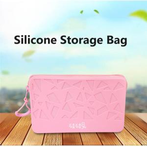 China Customised New Silicone Cosmetic Bag Cosmetic Organiser Large Capacity Waterproof Zipper Travel Portable Cosmetic Bag supplier