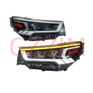 China Componentes para automóviles ABS Plástico LED Luz delantera Componentes lámpara de cabeza Para Toyota Hilux 2021 Alto brillo supplier