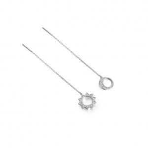 China Stering Silver 925 Long Tassels Hook Asymmetric Star & Moon Earrings supplier
