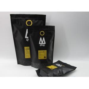China 12 oz Custom Printing Matte Black Coffee Foil Pouch Packaging Bag With Valve / Zipper wholesale