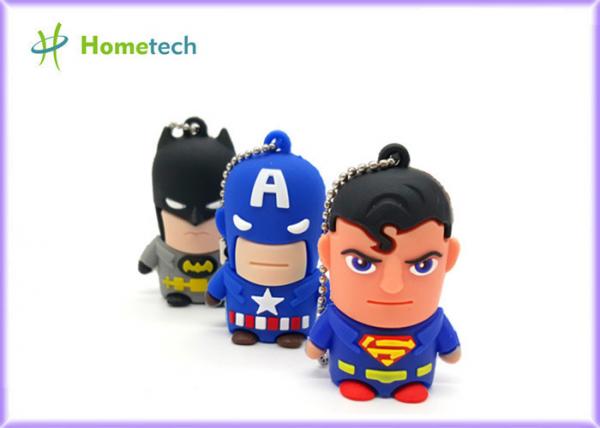 Hero Series Cartoon Usb Flash Memory , Usb 2.0 Memory Stick Pvc Or Soft Plastic