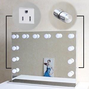 China Hollywood Style Vanity Led MakeUp Mirror With 10 Dimmable LED Light Bulbs And Flexible Strip supplier