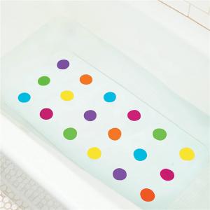 China Non-Slip Bathtub Mat Soft Rubber Bathroom Bathmat with Strong Suction Cups (colorful dots) supplier