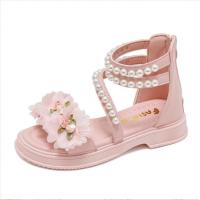 China Girl'S Sandals Cute Princess Soft Sole Flower Open Toe Sandals Beach Shoes on sale
