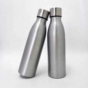 China 17oz Nature Color Stainless Sports Bottle , Vacuum Sports Bottle With Pop Up Lid supplier