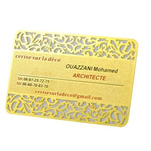 China Vip 	Rose Gold  Metal Business Cards Custom Engraved Golden Plated Advertisementing supplier