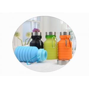 China Food Grade Silicone Sports Bottle / Outdoor Silicone Folding Kettle For Gifts supplier