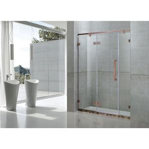 Red Bronze Inline Frameless Glass Shower Doors 8MM Tempered Glass For Apartment