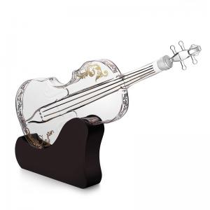 Creative Violin Shaped Vintage Whiskey Decanter , Single Wall Glass Wine Carafe