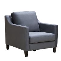 China 78*80*85cm Grey Fabric Recliner Armchair Light Grey Velvet Armchair on sale