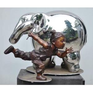 China Modern Outdoor Metal Figure Sculpture , Stainless Steel Animal Sculpture wholesale