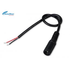 Black DC Power Extension Cable 24AWG UL2464 With Jack 5.5 X 2.1mm Male Plug