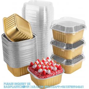 China 5oz Aluminum Foil Mini Cake Pans With Lids,Disposable Ramekins Cake Pans,150ml Dessert Cups Cupcake Pans supplier