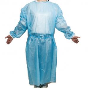 China PE Coated Non Woven AASI AAMI Level 2 Isolation Gowns With Elastic Cuff PB70-2012 supplier