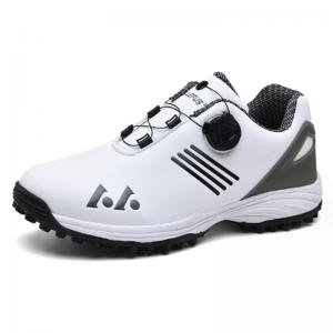 China White Black Trainers Mens Golf Shoes Synthetic Leather Upper Cotton Fabric Lining supplier