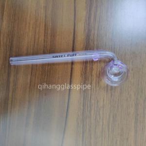 China wholesale purple sweet puff glass pipe oil burner  water pipe 12/14/15/16 cm for somking supplier