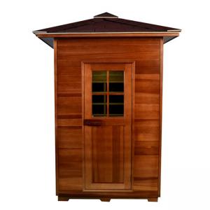 China Red Cedar Solid Wood Back Garden Sauna Custom Outdoor Sauna 2 Person supplier