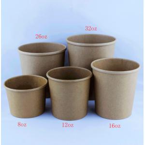 Leakproof Kraft Paper Soup Bowl , Recyclable 12 Oz Soup Cups With Lids