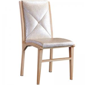 YLX-8018 Aluminium or Steel Wood Paper Tube with White PU Leather Dining Chair