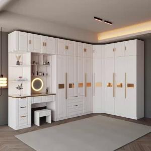 China Particleboard MDF Bedroom Wood Panel Furniture Clothes Storage Cabinet supplier