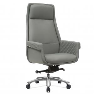 China Gray PU Leather Revolving Chair Ergonomic Swivel Office Chair supplier