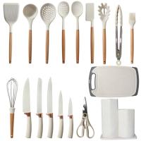 China 19Pcs Kitchen Utensil Set Easy to Clean Wooden Kitchen Utensils, Cooking Utensils for Nonstick Cookware Kitchen Gadgets on sale