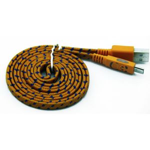 China Flat Micro USB2.0 Data Cable with Panda Glowing & Fabric Mesh wholesale