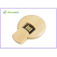 China Round shape real capacity Wooden USB Flash Drive , micro wooden thumb drive on sale